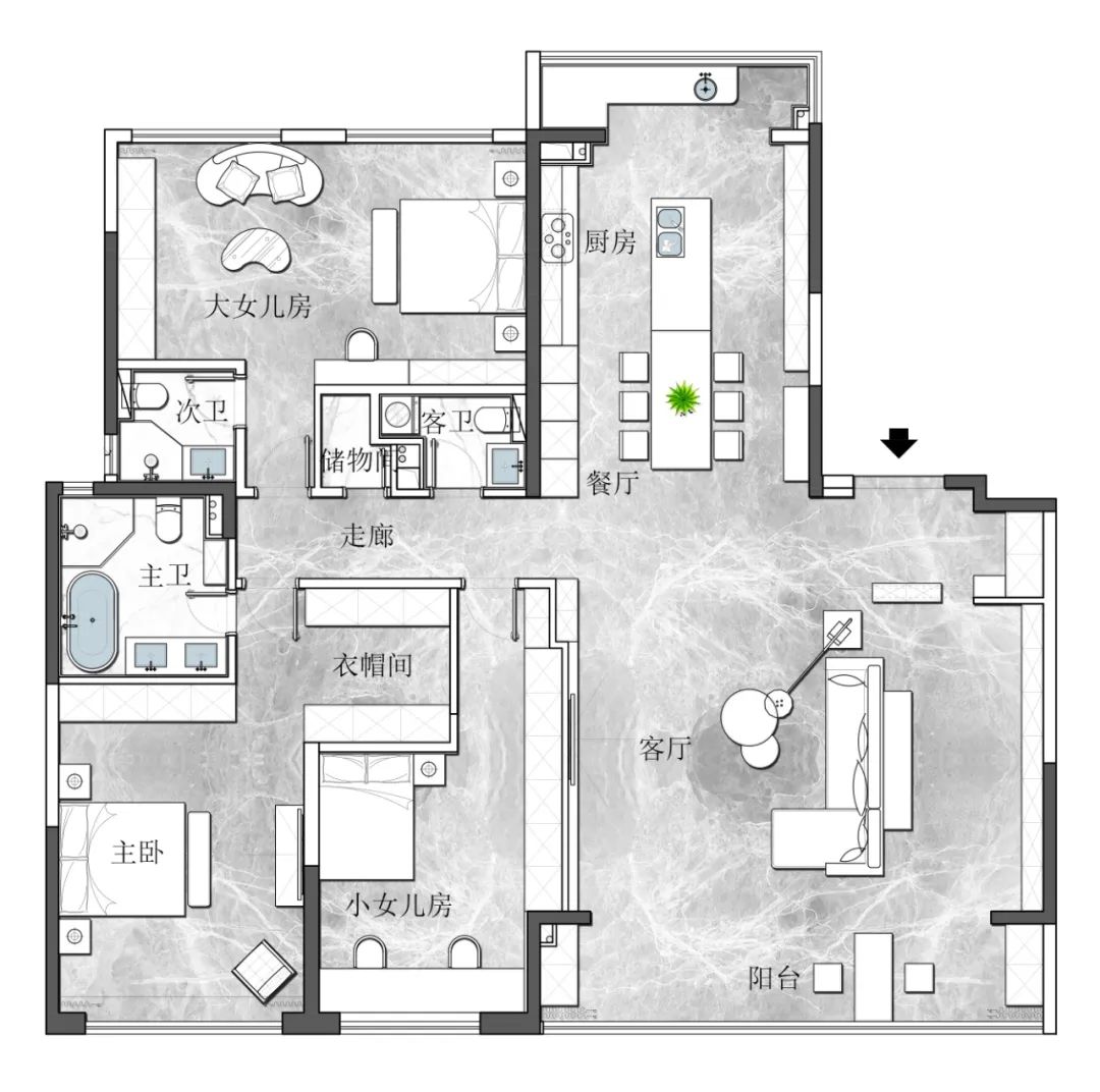 龙湖·景粼天序现代平层设计丨中国西安丨青马别墅设计-47