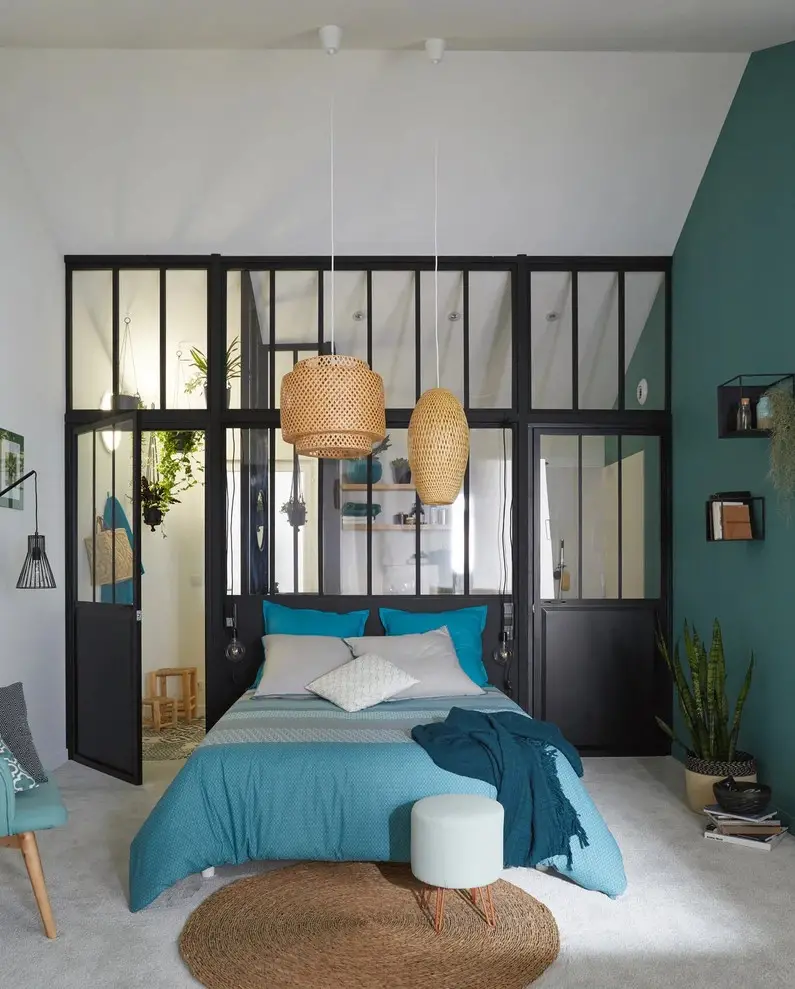 旧车库变身时尚主卧 | 工业风设计成亮点-1