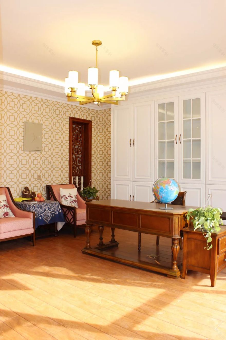 名匠装饰打造北戴河华贸公园郡别墅美式家居-26