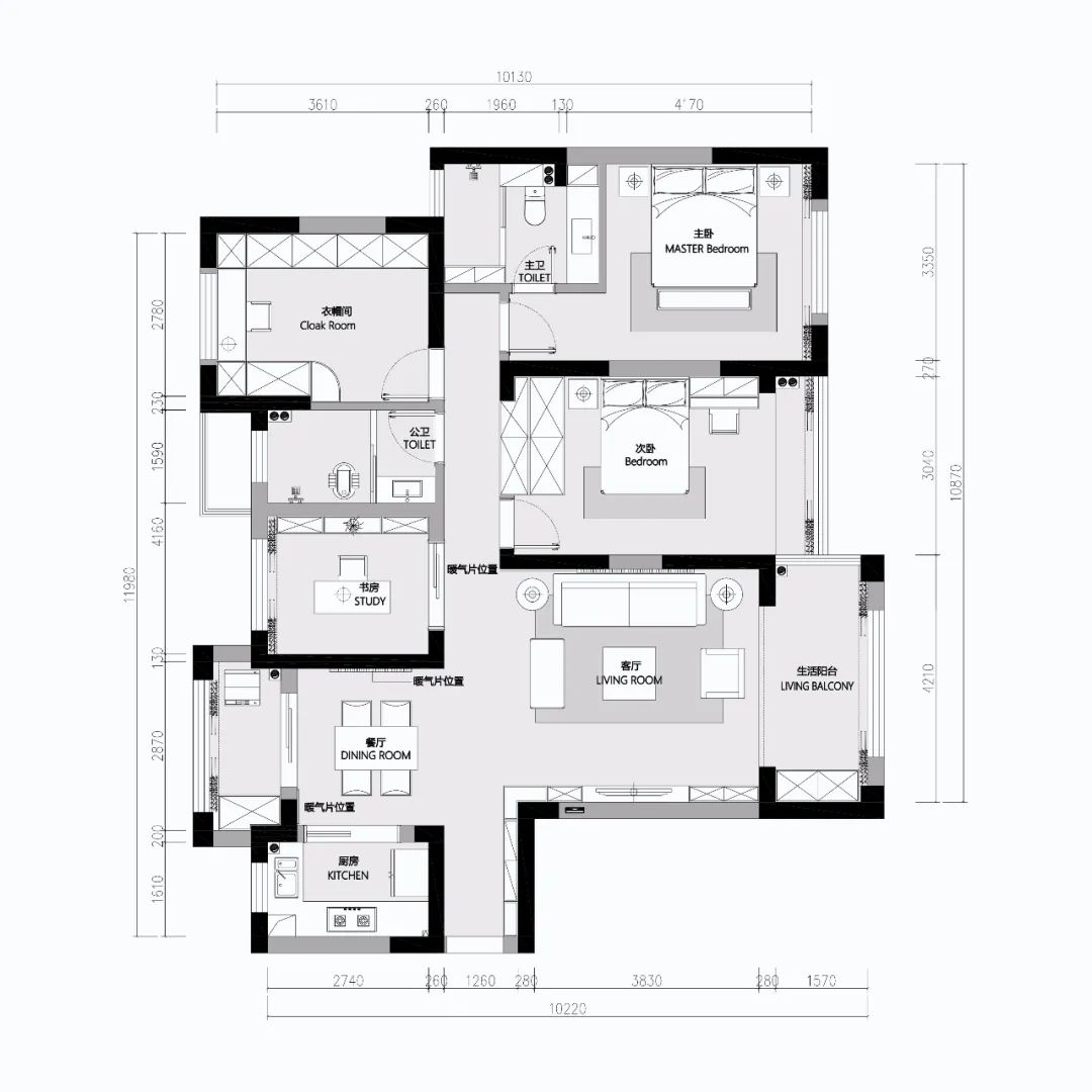 阳光丽城 120 平米后现代住宅,高级灰与亮橙色的视觉冲击-46
