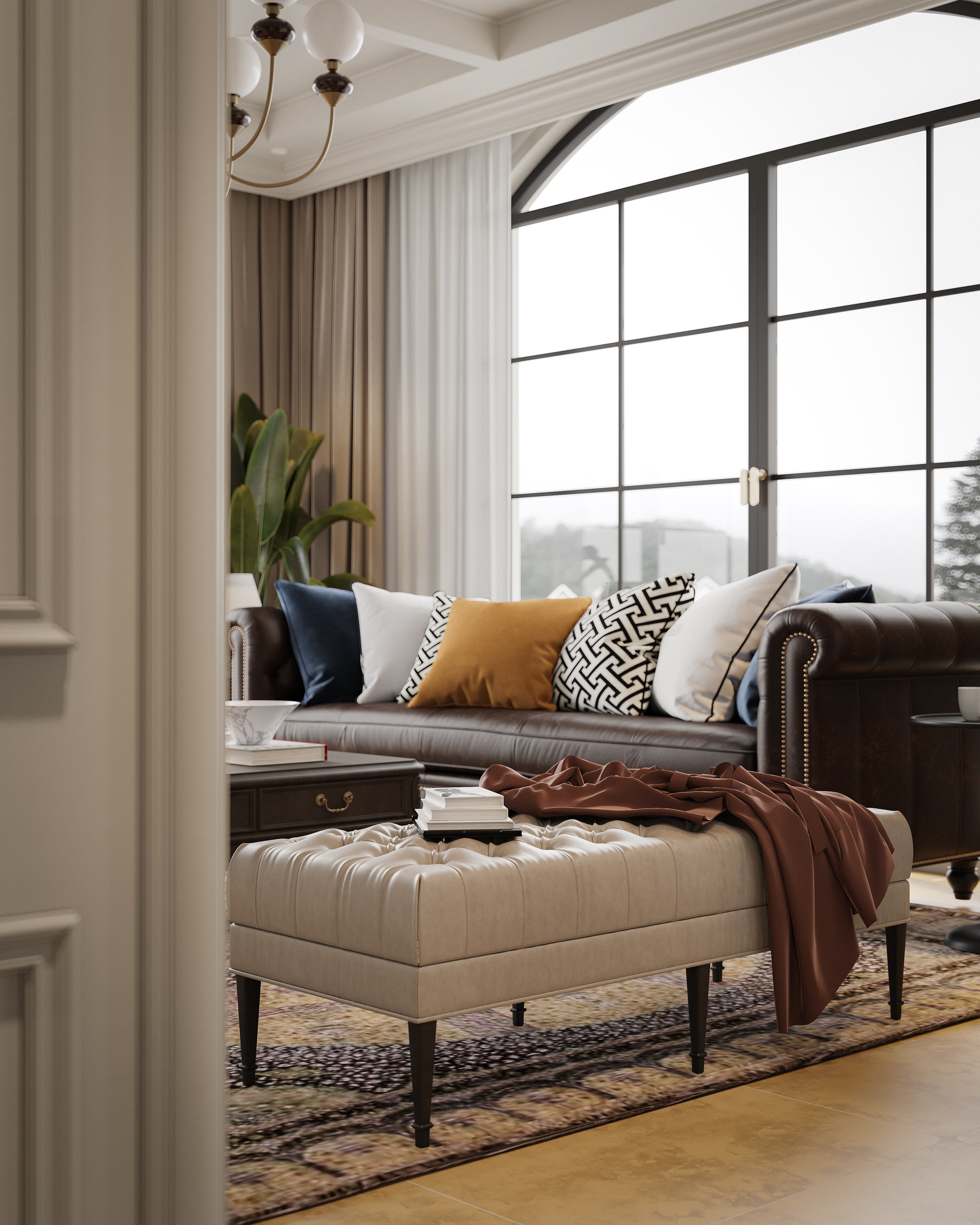 风格美式别墅渲染-14