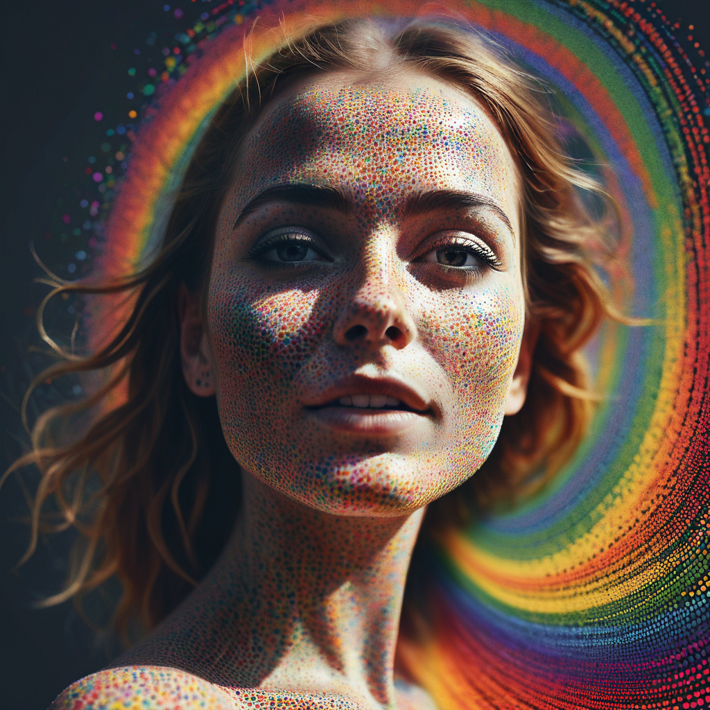 一个穿着彩色圆点的女孩 AI 艺术丨Öskar Design Öskar-3