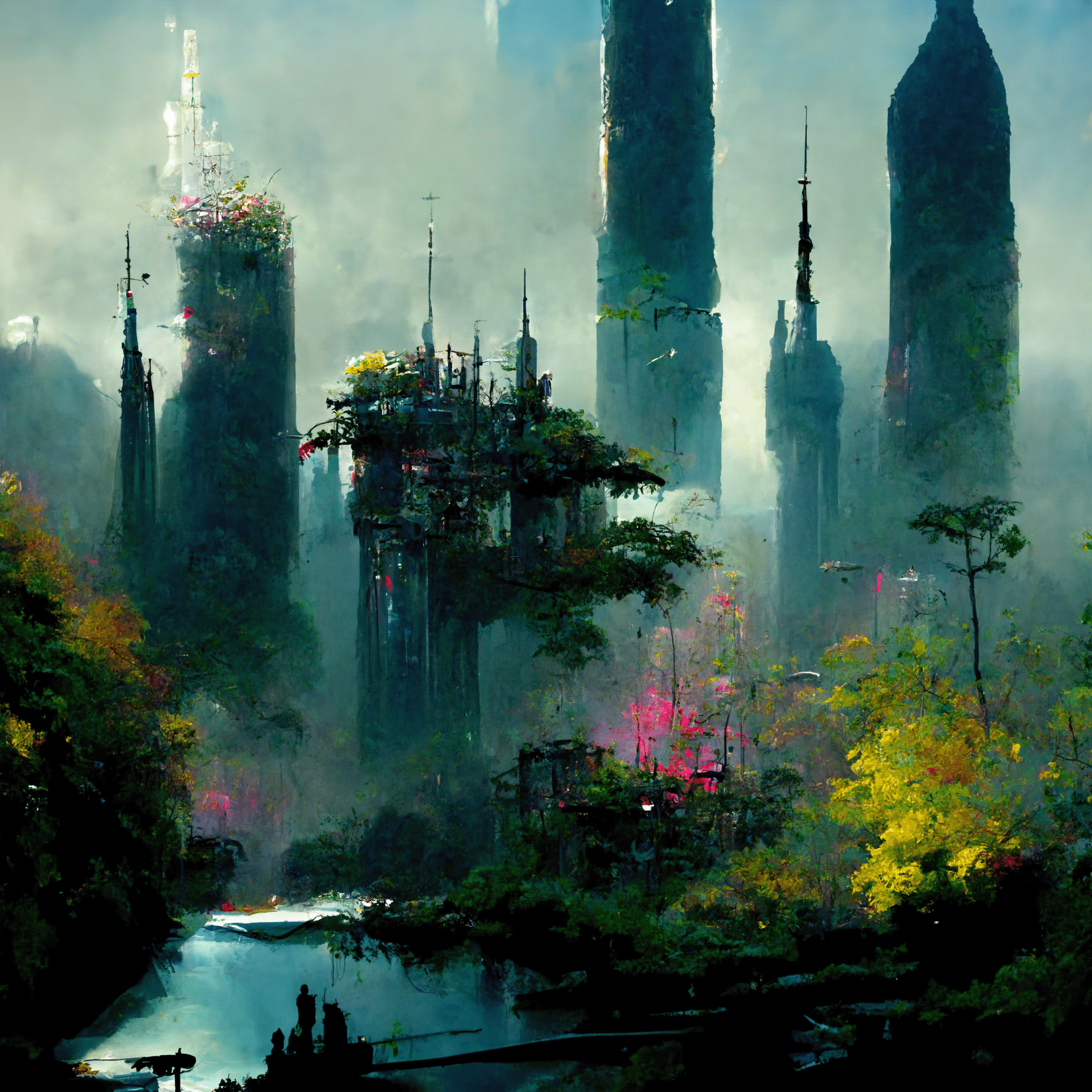 未来城市概念艺术丨#midjourney AI-4