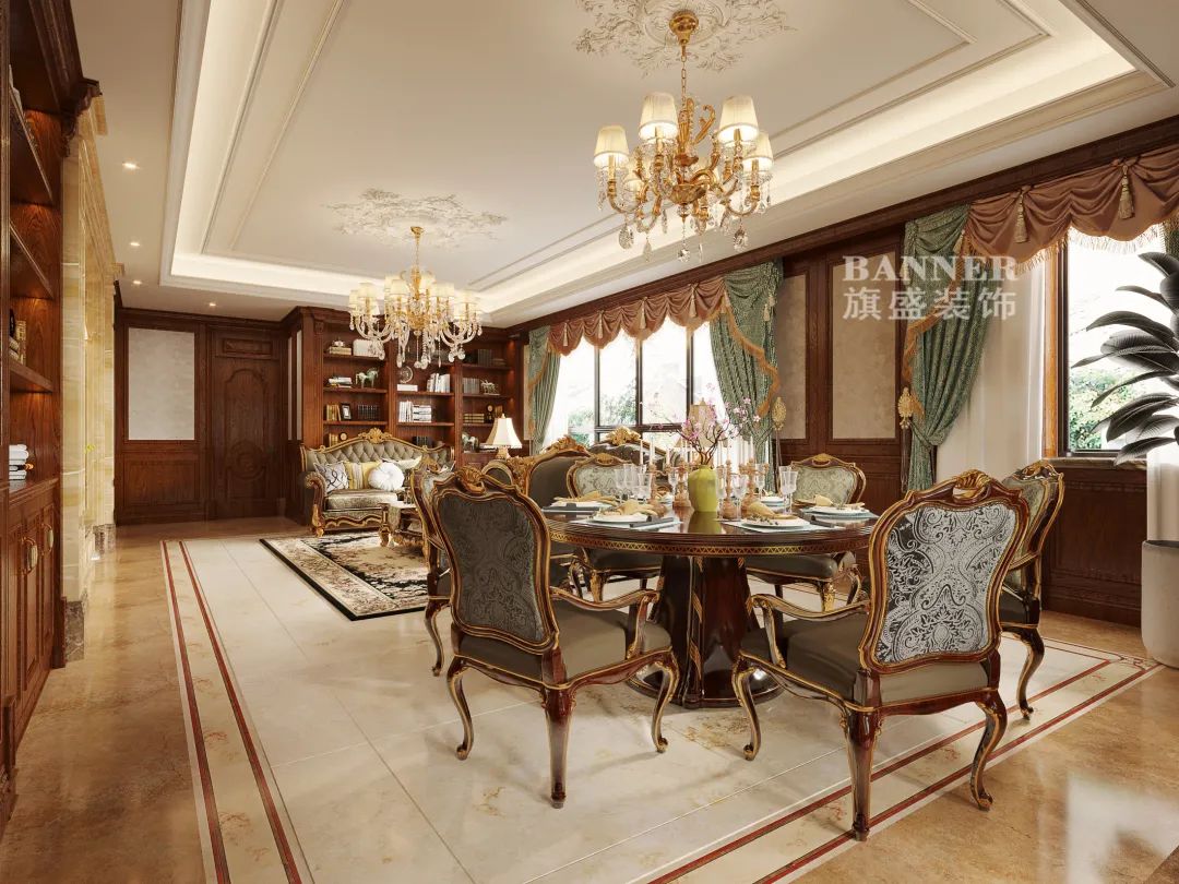 浪漫美式交响 | 西安绿地生态城别墅设计-17