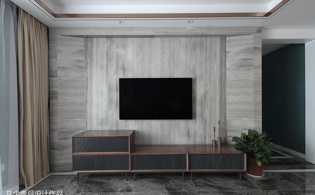 轻奢绿色玄关,精致山水空间-9