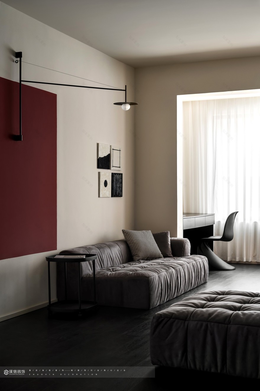 87 平经典红黑现代家丨中国平顶山丨琢信装饰-7
