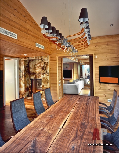 湖边两层木质度假屋室内设计丨室内艺术家 Марина Путиловская-14