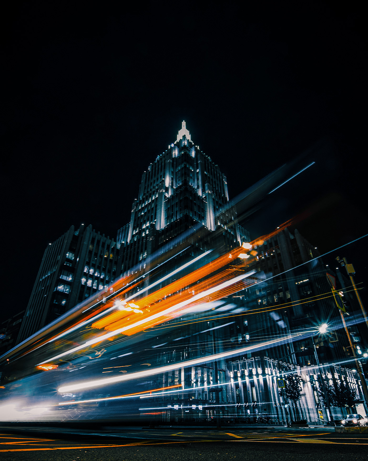 Light trails I night Moscow-0