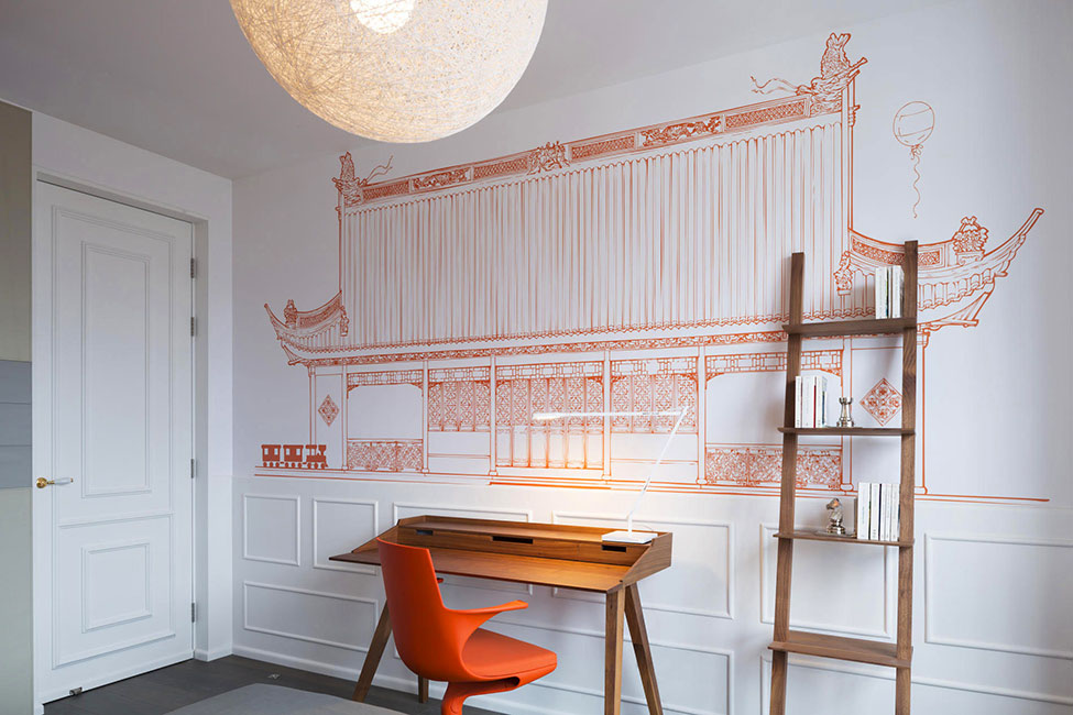 上海蓝色顶层复式公寓  Dariel Studio-23