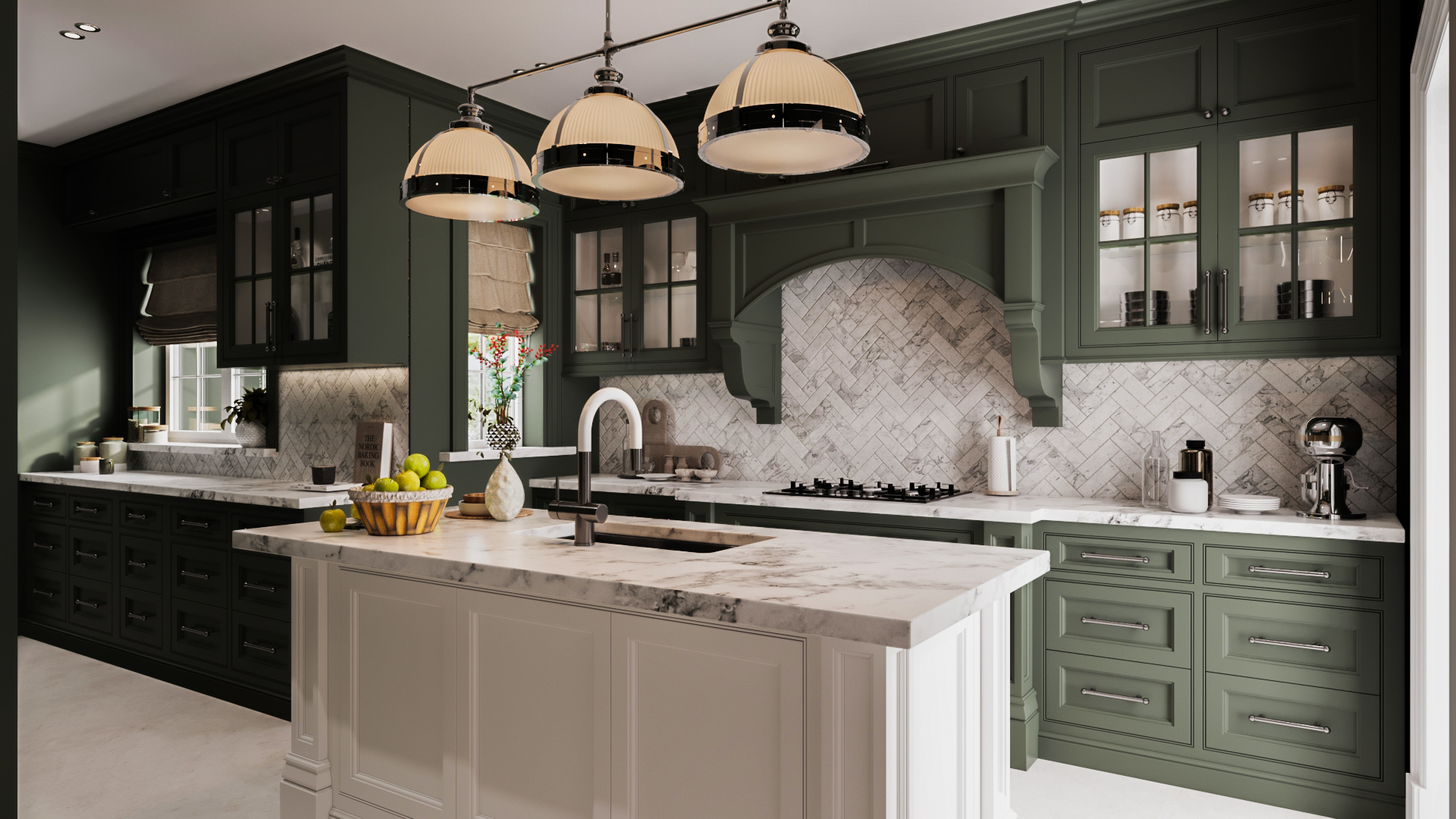 绿色美式风格厨房丨Scale-5