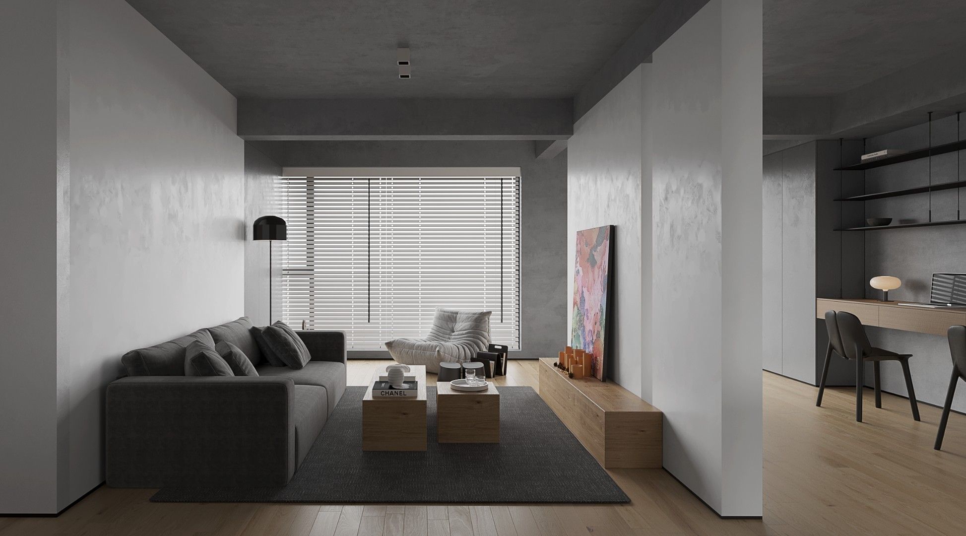 现代灰白空间设计-1