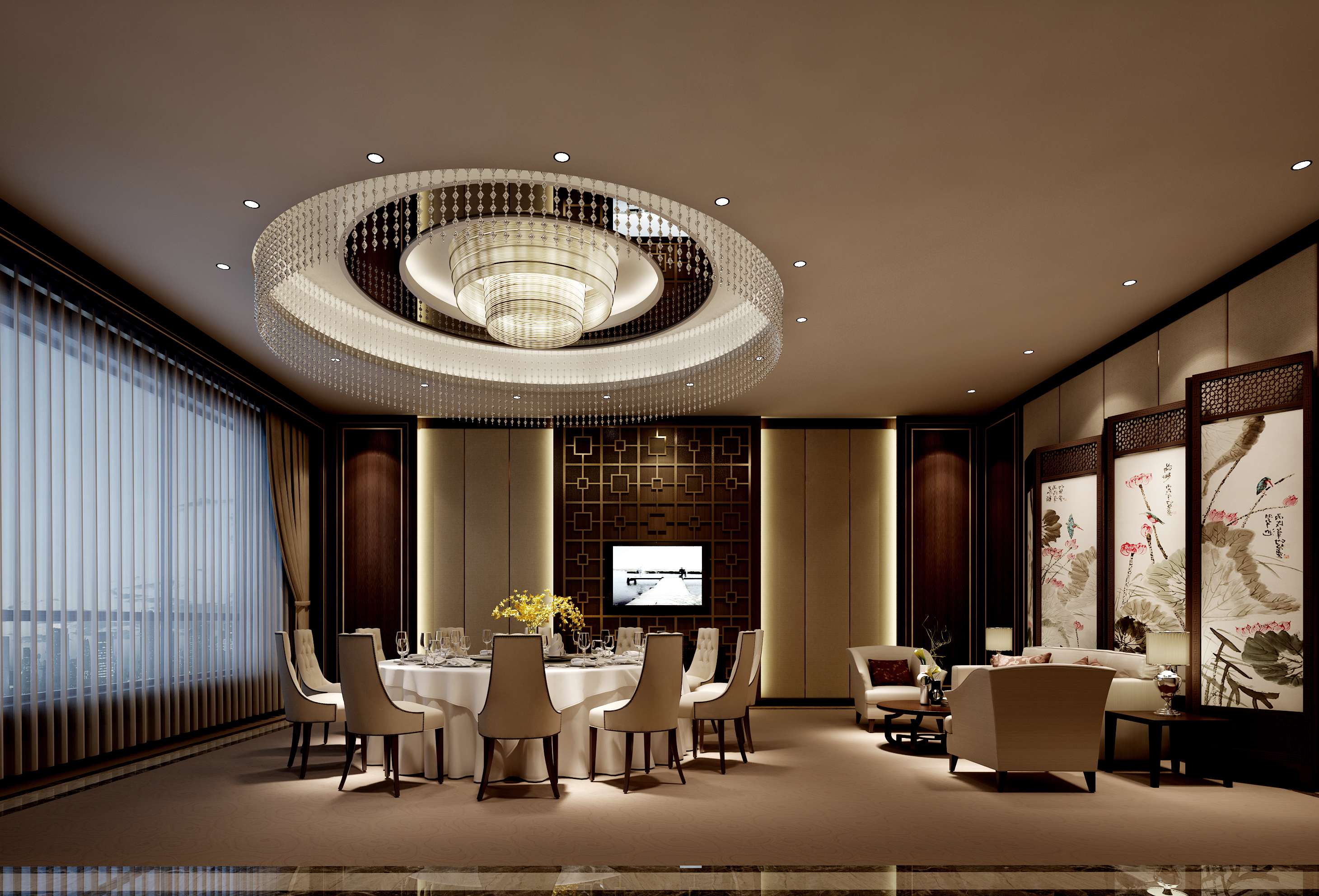 新中式风格奢华酒店餐厅 会所包房 包厢 包间 高清效果-3-13