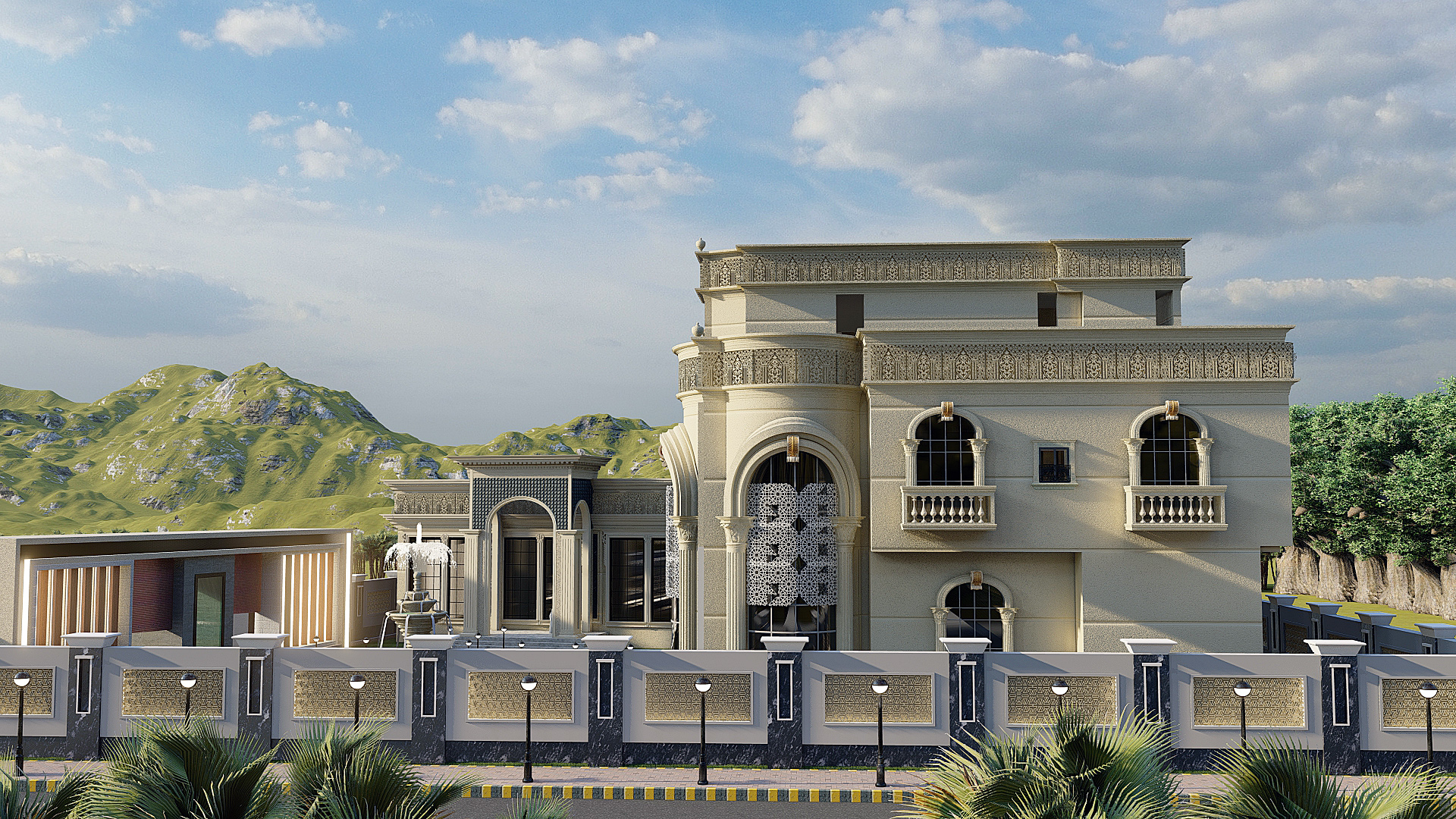 تصميم لقصر مع ديوانيه بالمملكه العربية السعودية-15