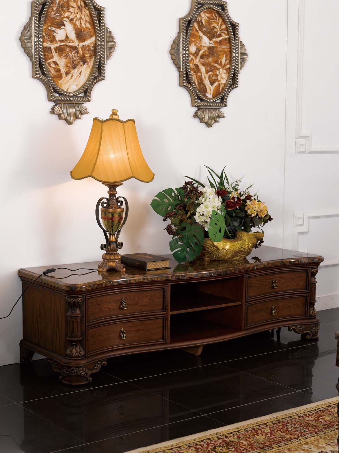 高清古典美式风格 卧室客厅餐厅书房家具场景图片素材-16