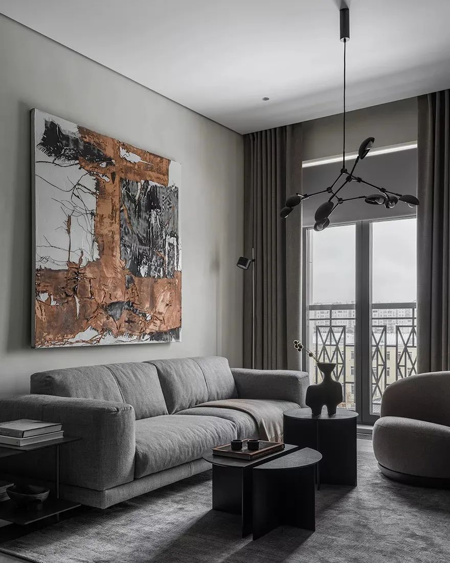 65㎡深色公寓设计丨Svetlana Herzen-3