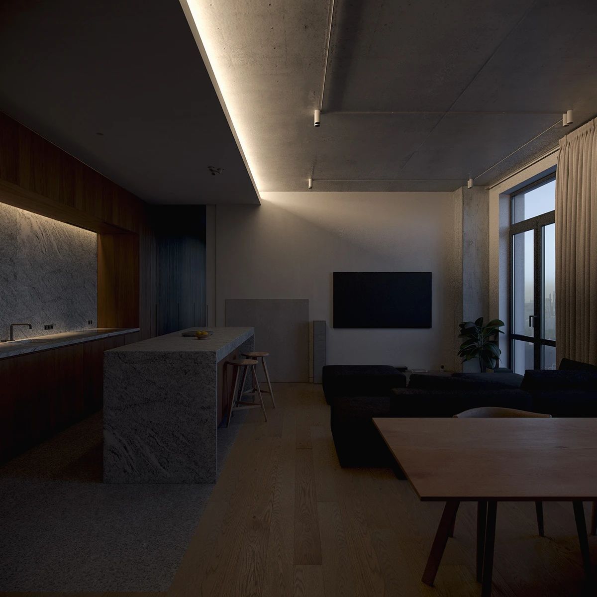 132 平米异形空间住宅设计丨Viktor Serhey 和 DUDES Architects-15