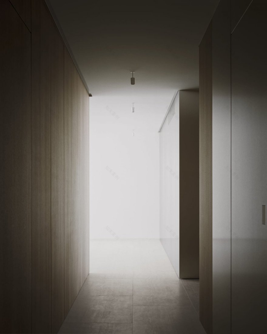 瑞士极简公寓,胡桃木与不锈钢的视觉盛宴-8