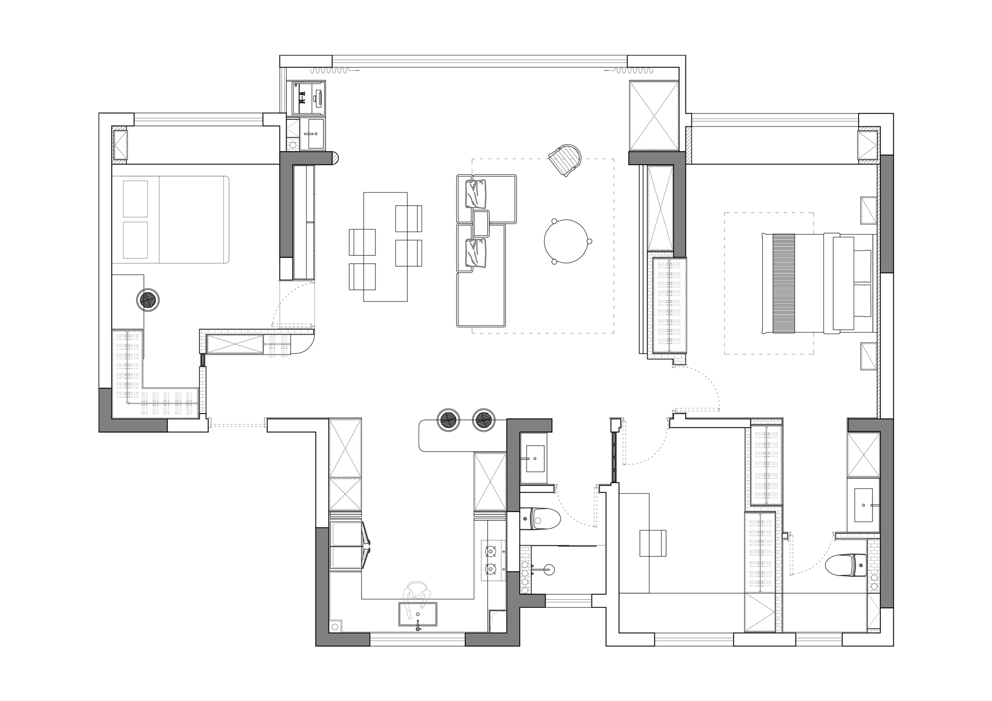 安徽芜湖国宾台142㎡ 《黑色圆舞曲》丨中国芜湖丨研己设计-69