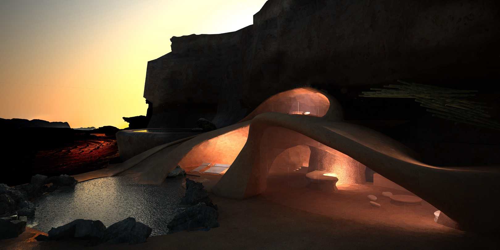 有机建筑 红沙（注：Arena Roja直译为红沙，这里不清楚它在具体语境中的含义，Arquitectura Orgánica常见释义为有机建筑） 丨约旦-17