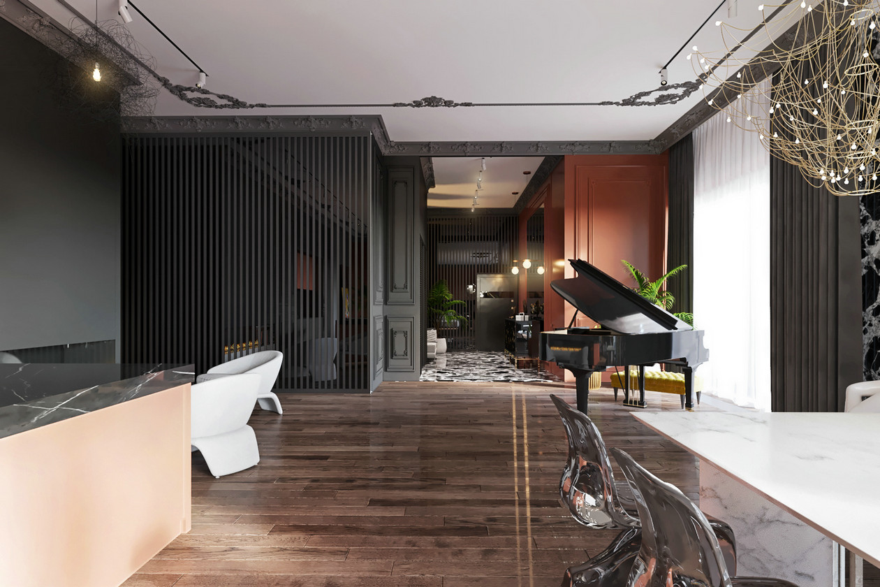 莫斯科高级灰橙色空间设计-10