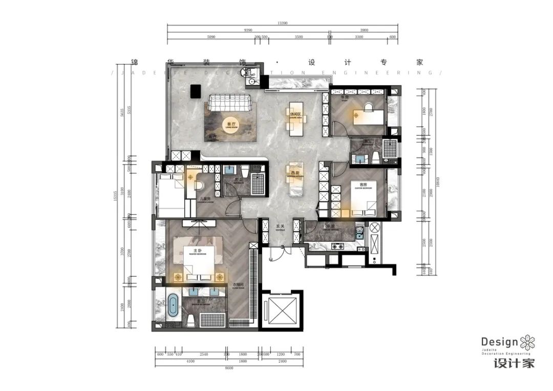 190㎡现代简约风 · 打造一家三口的舒适家丨锦华装饰-10