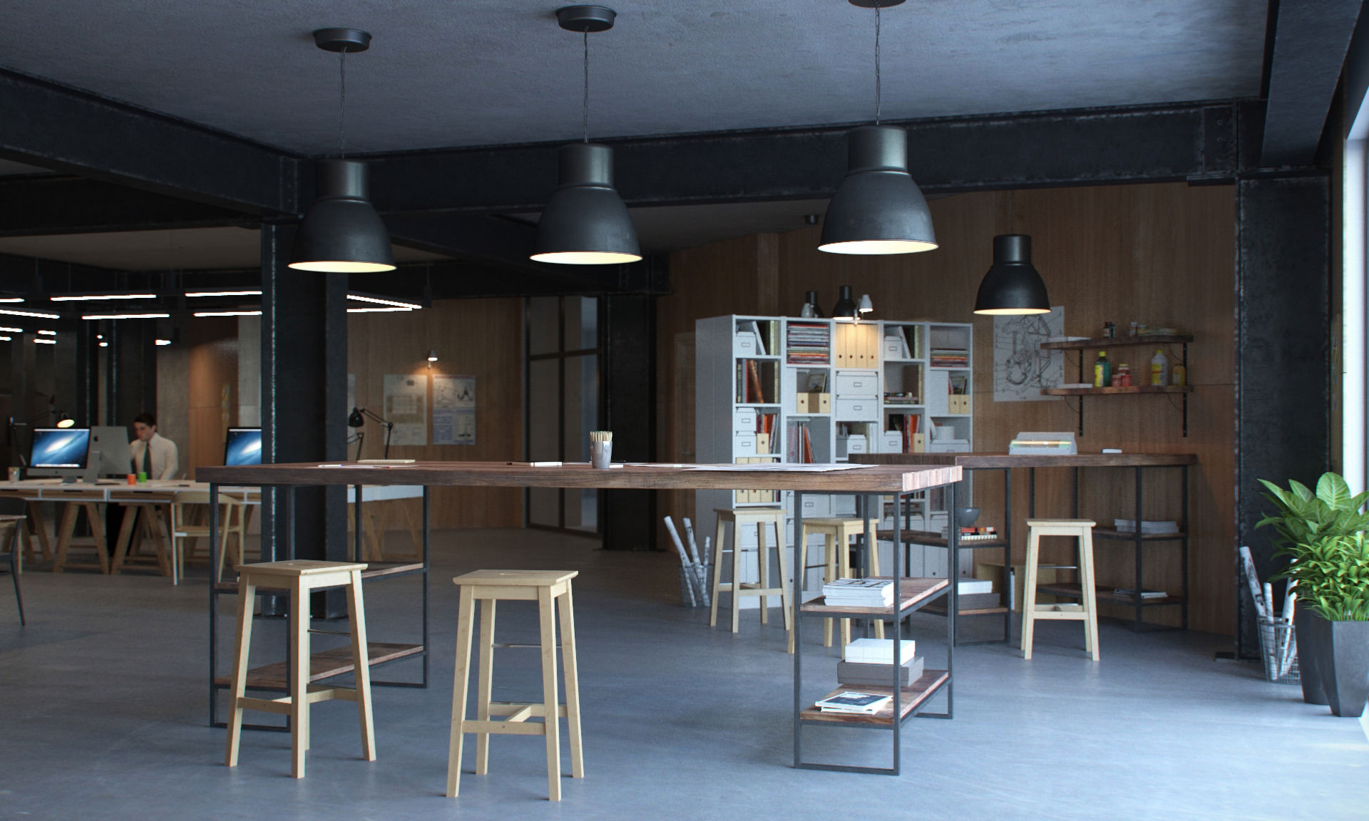 Modern Workshop interior visualization | Lunas Visualization-4