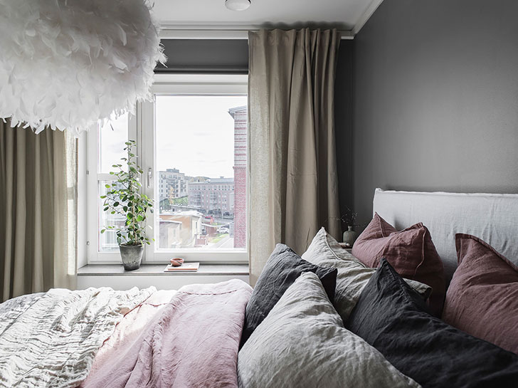 粉色点缀的哥德堡白色公寓-15