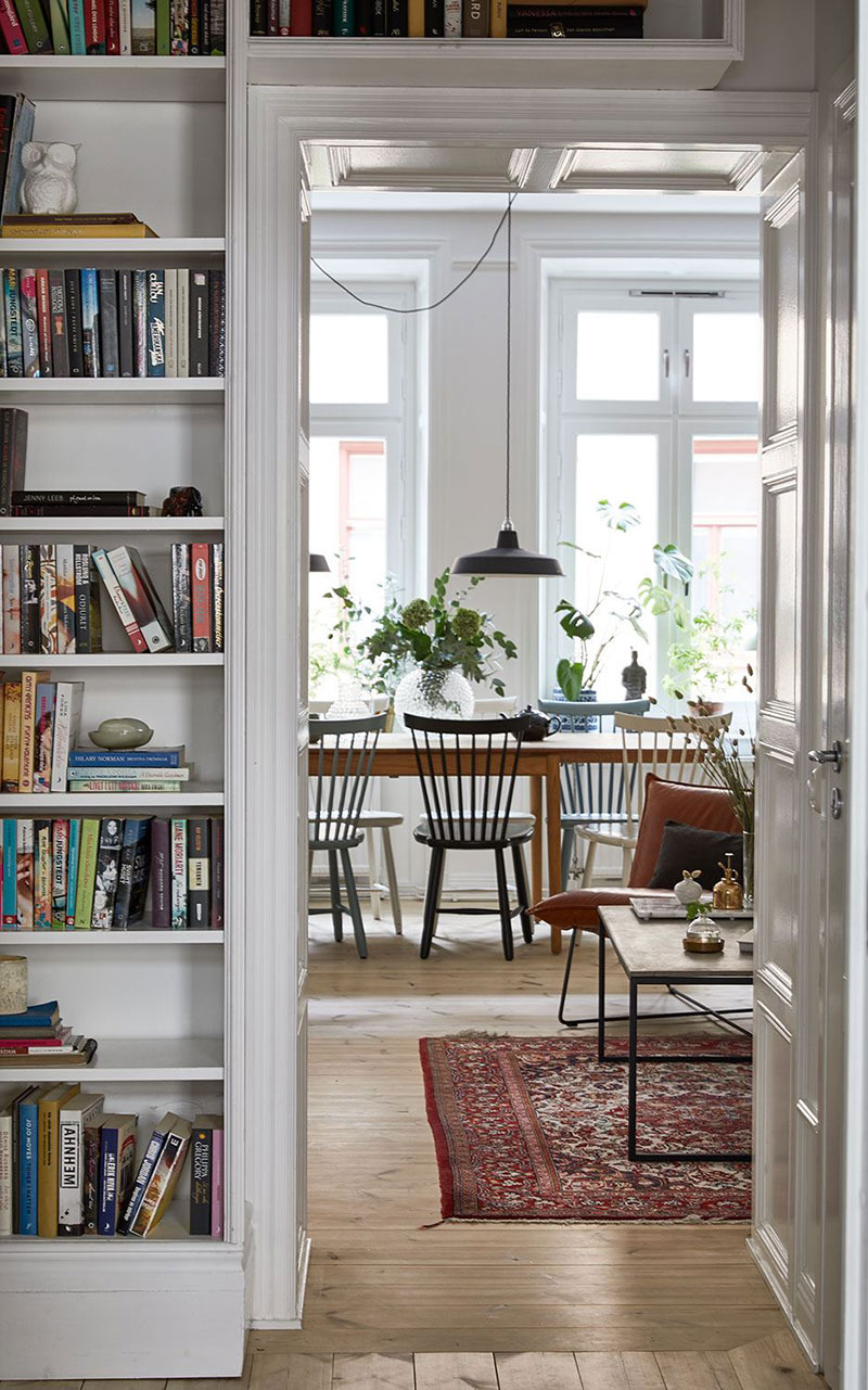 斯德哥尔摩黑白公寓，绿植细节打造舒适空间-16