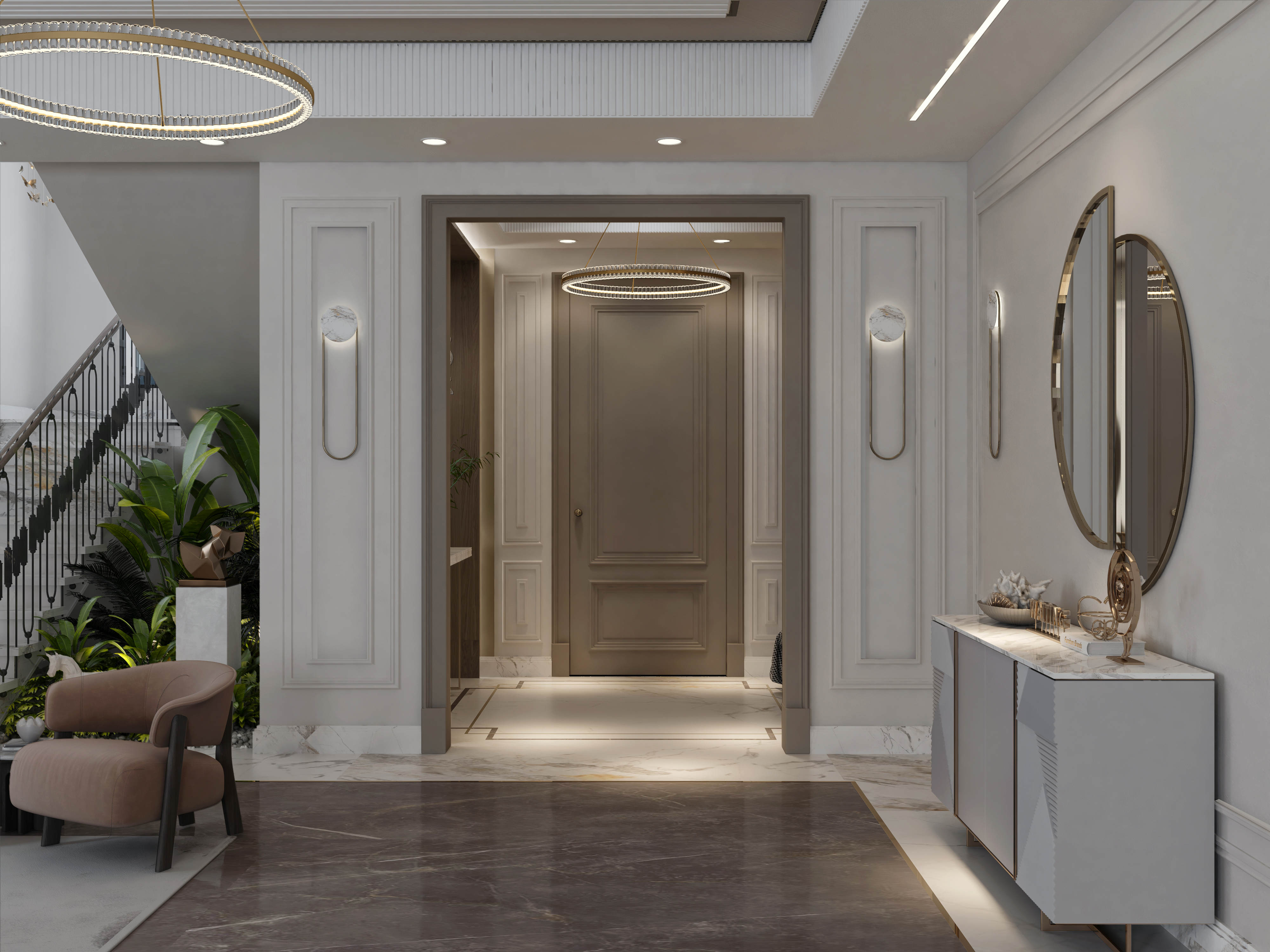 Mountain view villa | Reception with entrance-17