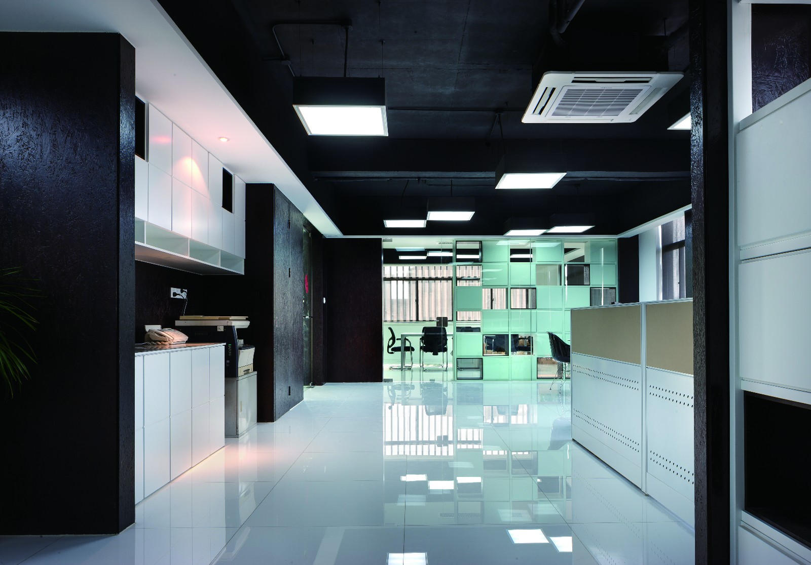 宁波东华针织厂现代黑白空间设计-6