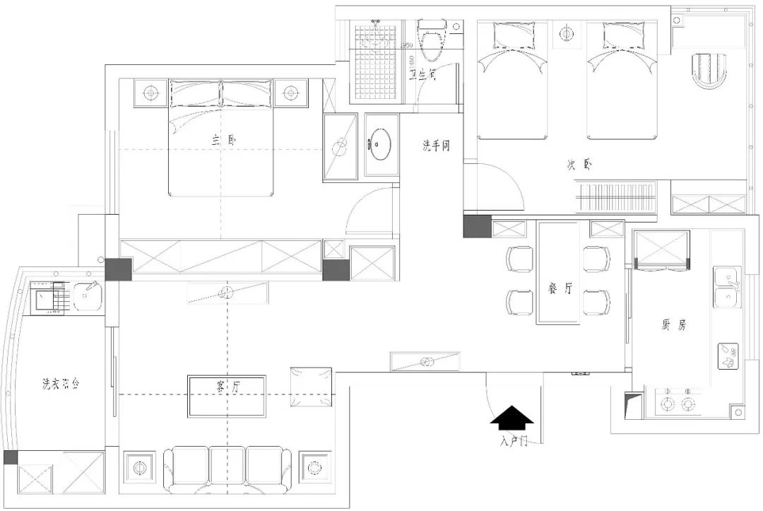 君悦东方美式生活,实木家具藏蓝沙发打造复古甜美空间-21