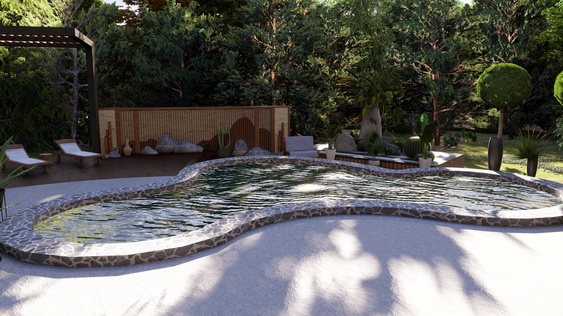 GARDEN DESIGN/ Covered Pool Side Deck-5