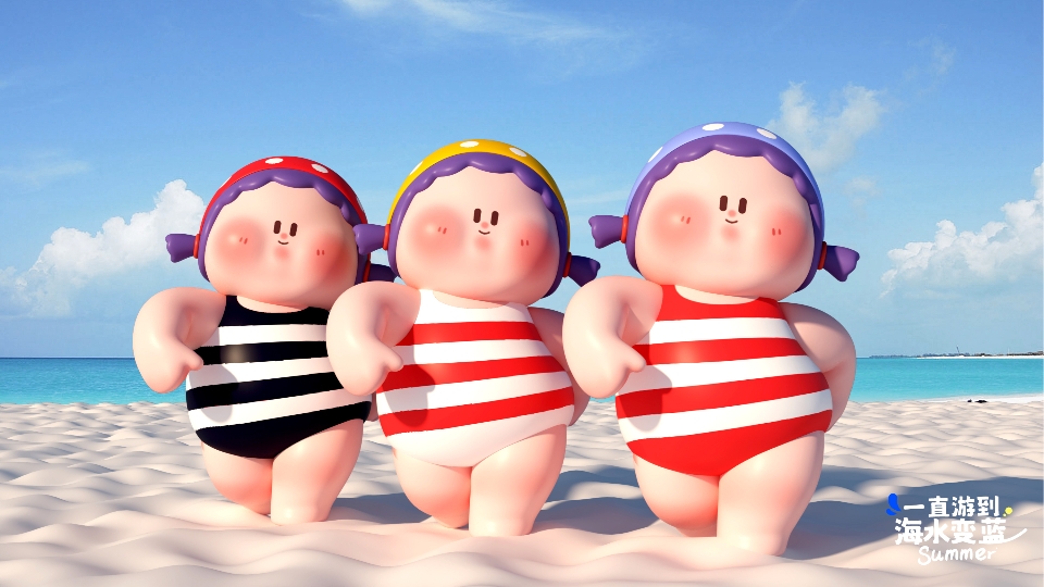 “夏日女孩”暑期夏季原创美陈设计方案-一直游到蓝！-9