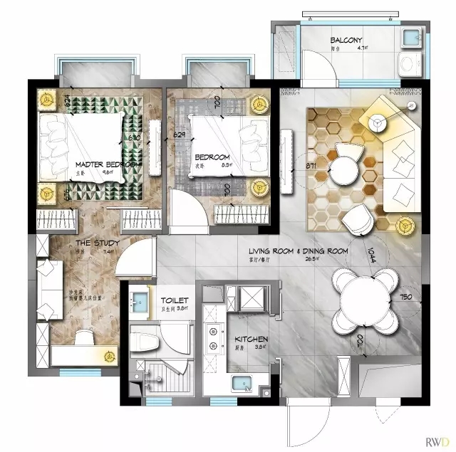 95㎡鲁能泰山7号（济南）样板房  黄志达-31