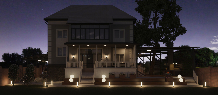 带附属建筑的乡村住宅外立面设计-37