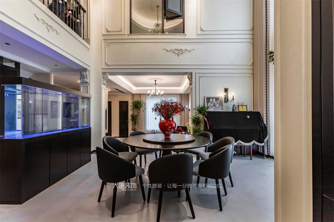 大唐实景丨500㎡别墅装修实景，邂逅法式复古风情-35