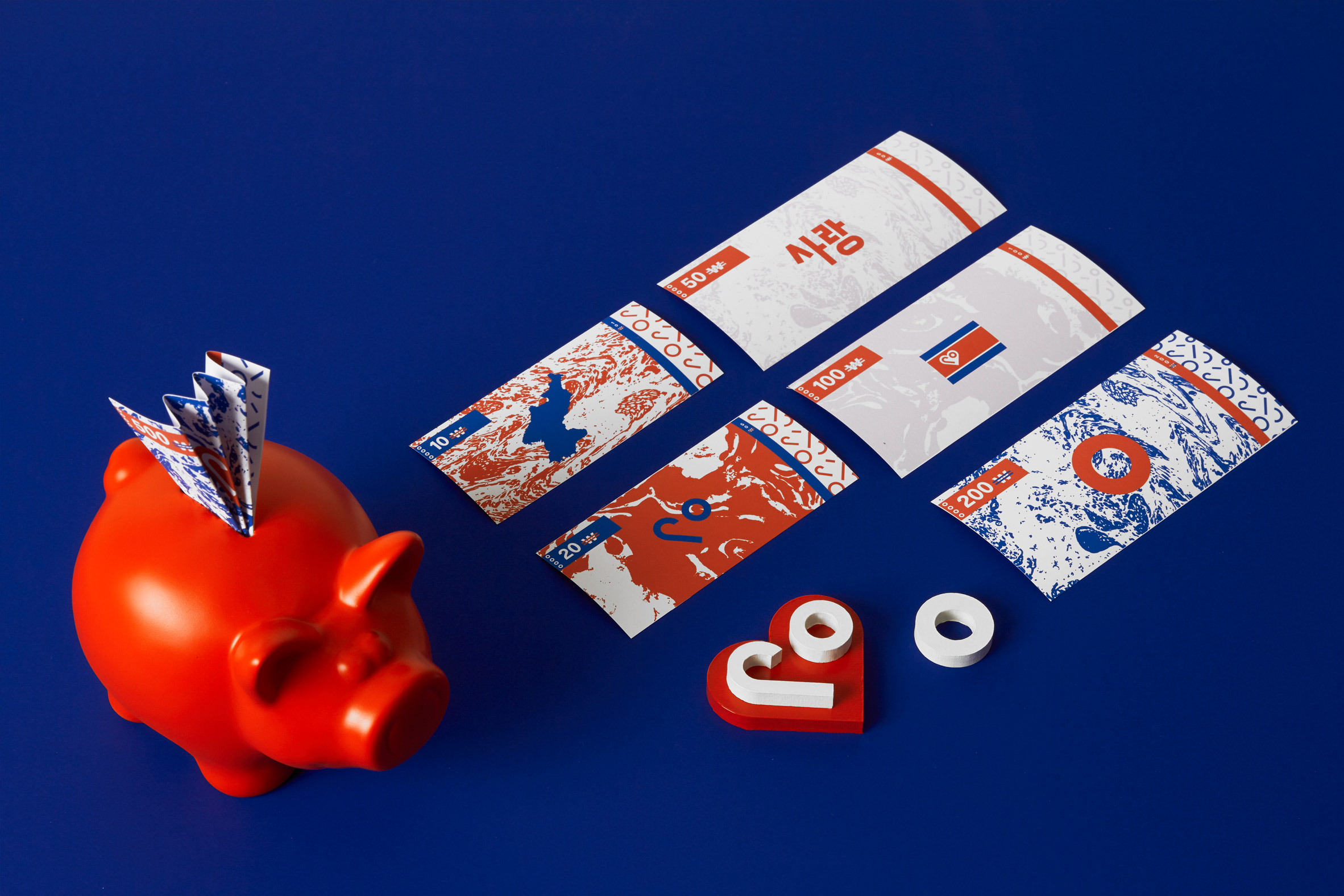 Snask rebrands North Korea as Love Korea with heart-focused identity-8