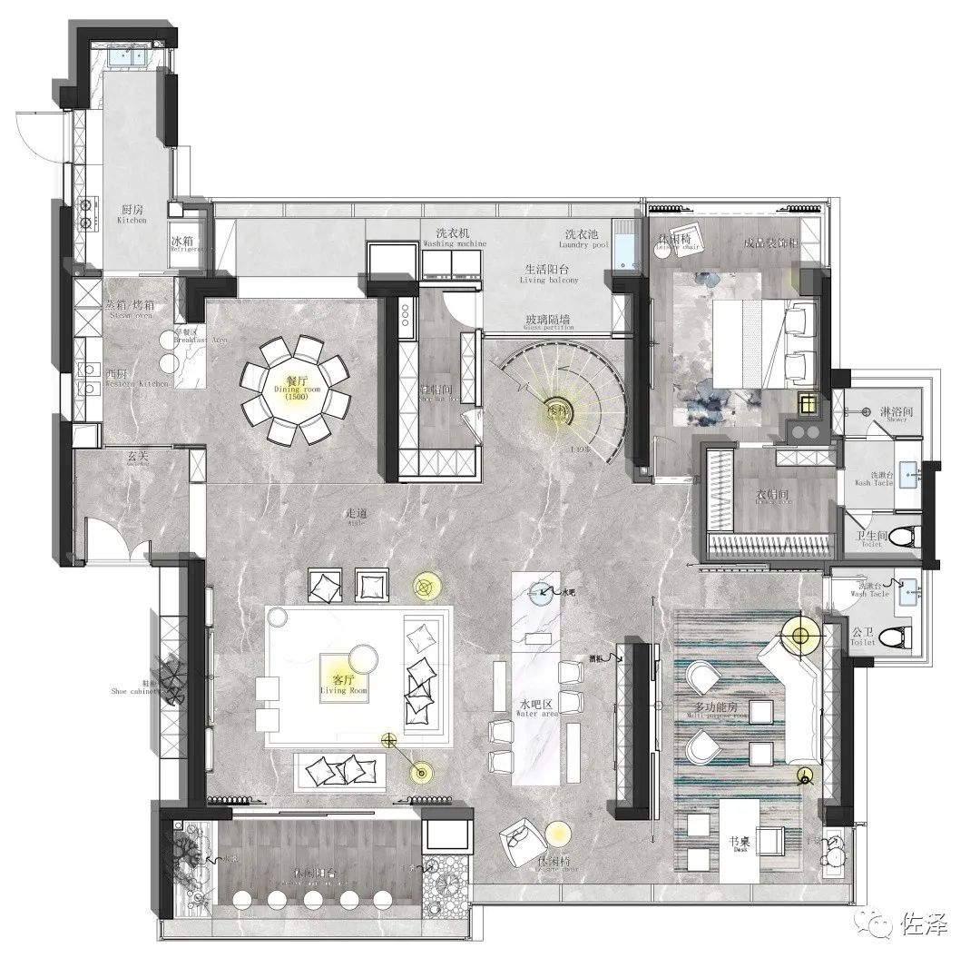 意式简约之美,佛山中信山语湖复式住宅设计-9