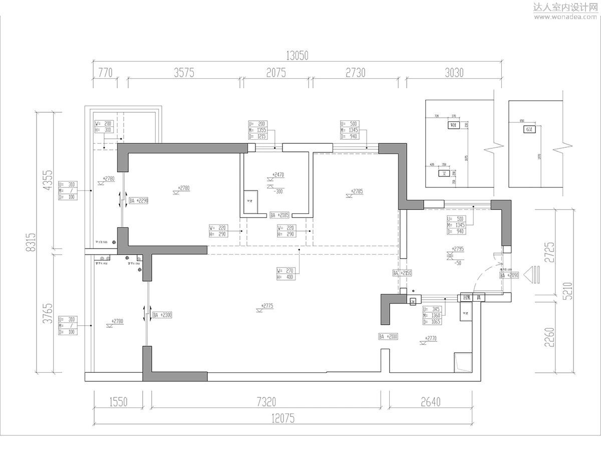 武汉壹零空间设计：葛洲坝城市广场120㎡私人住宅-2