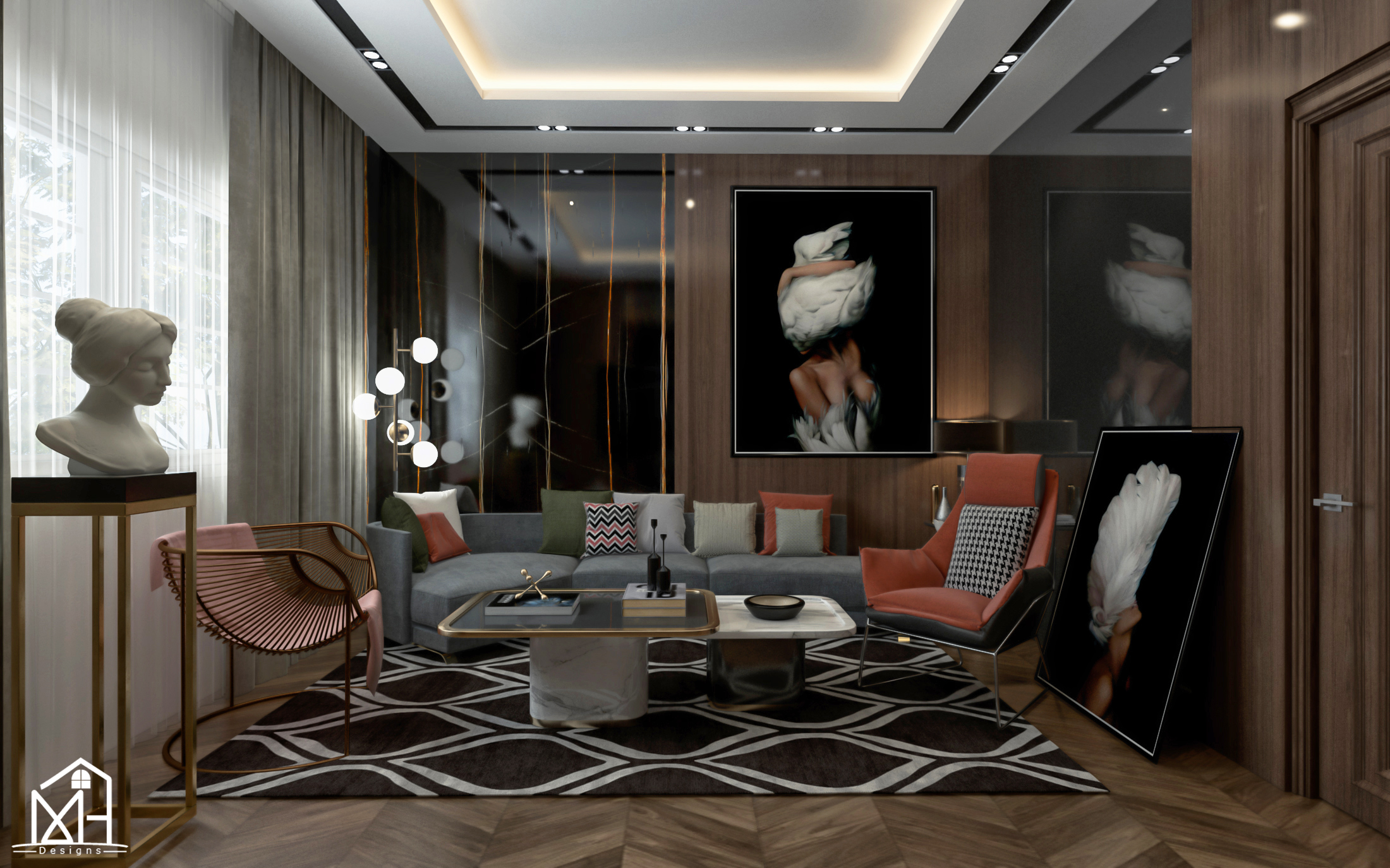 Artistic Modern Living Room in Cairo-0