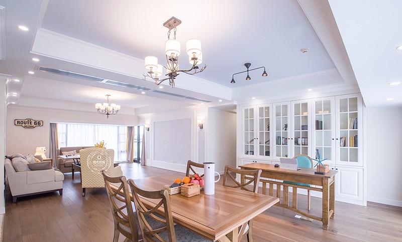 170 平简约美式大平层，开放式书房与餐厅的浪漫融合-1