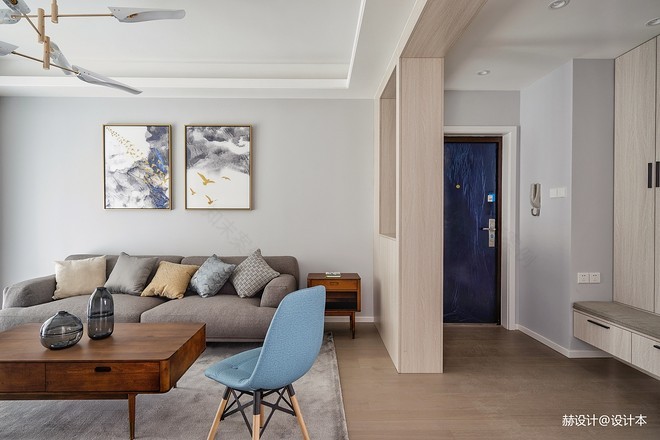 30万元二居110平米装修案例·效果图 拾光丨简洁实用的浅调北欧风!-16