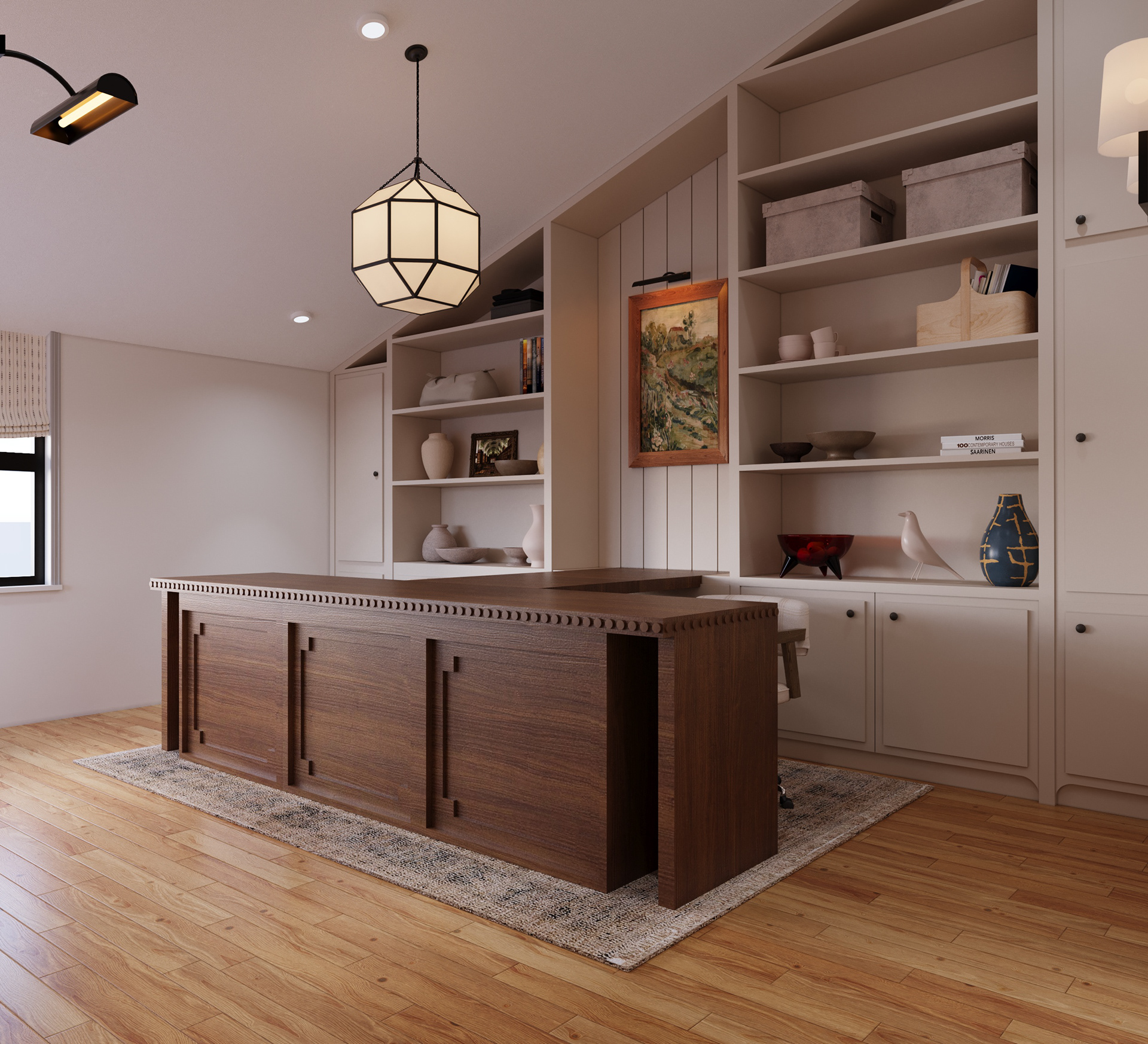 Walnut & White Residential Workspace-0