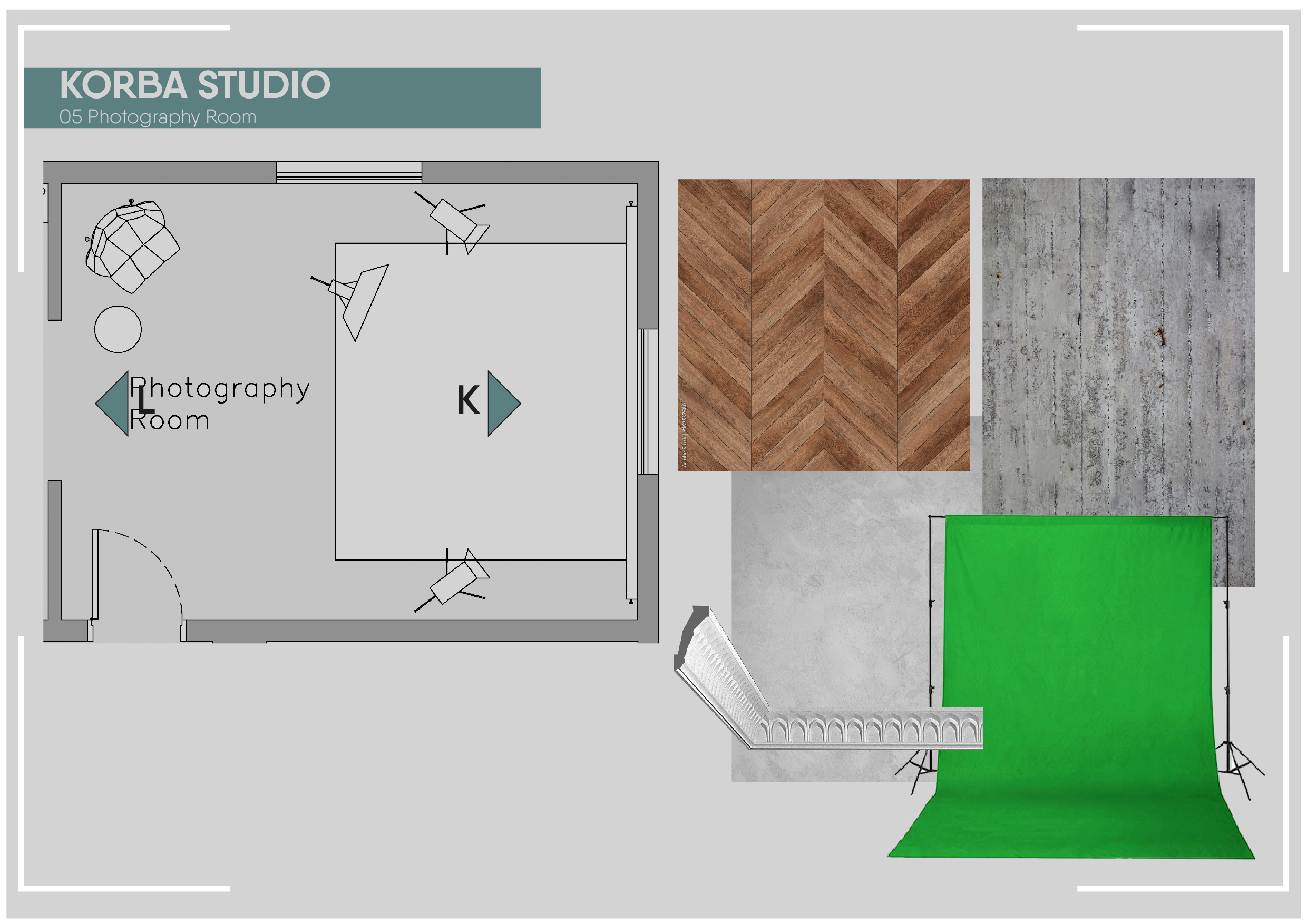Photography Studio 2D Interior Design & Mood Board-33