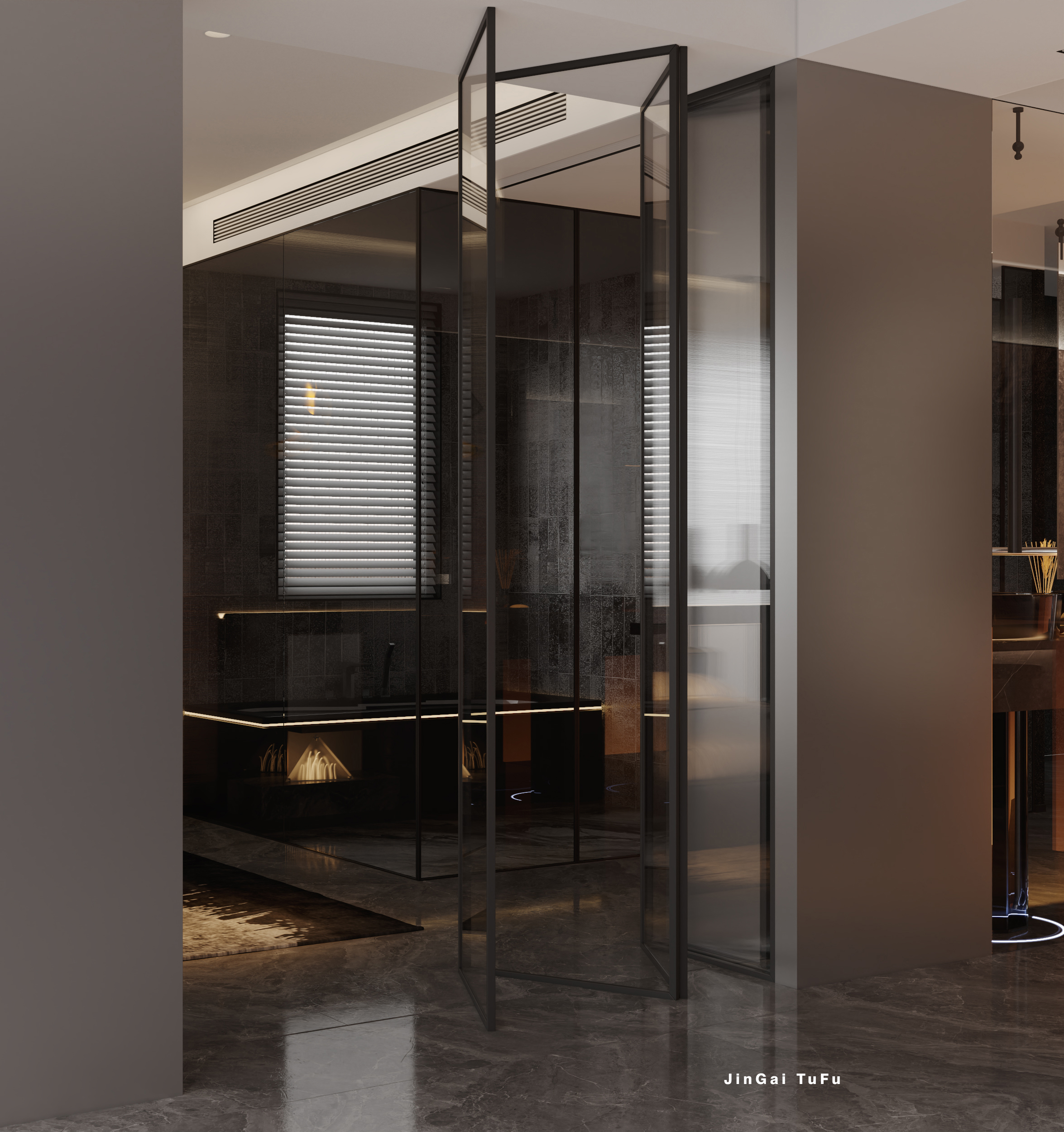 简约黑白灰调主卧设计丨图夫 x 金该-13