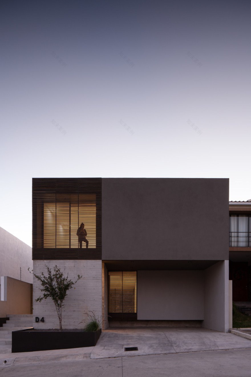 墨西哥 D-4 别墅 | 木质立方体与户外庭院打造独特空间-23