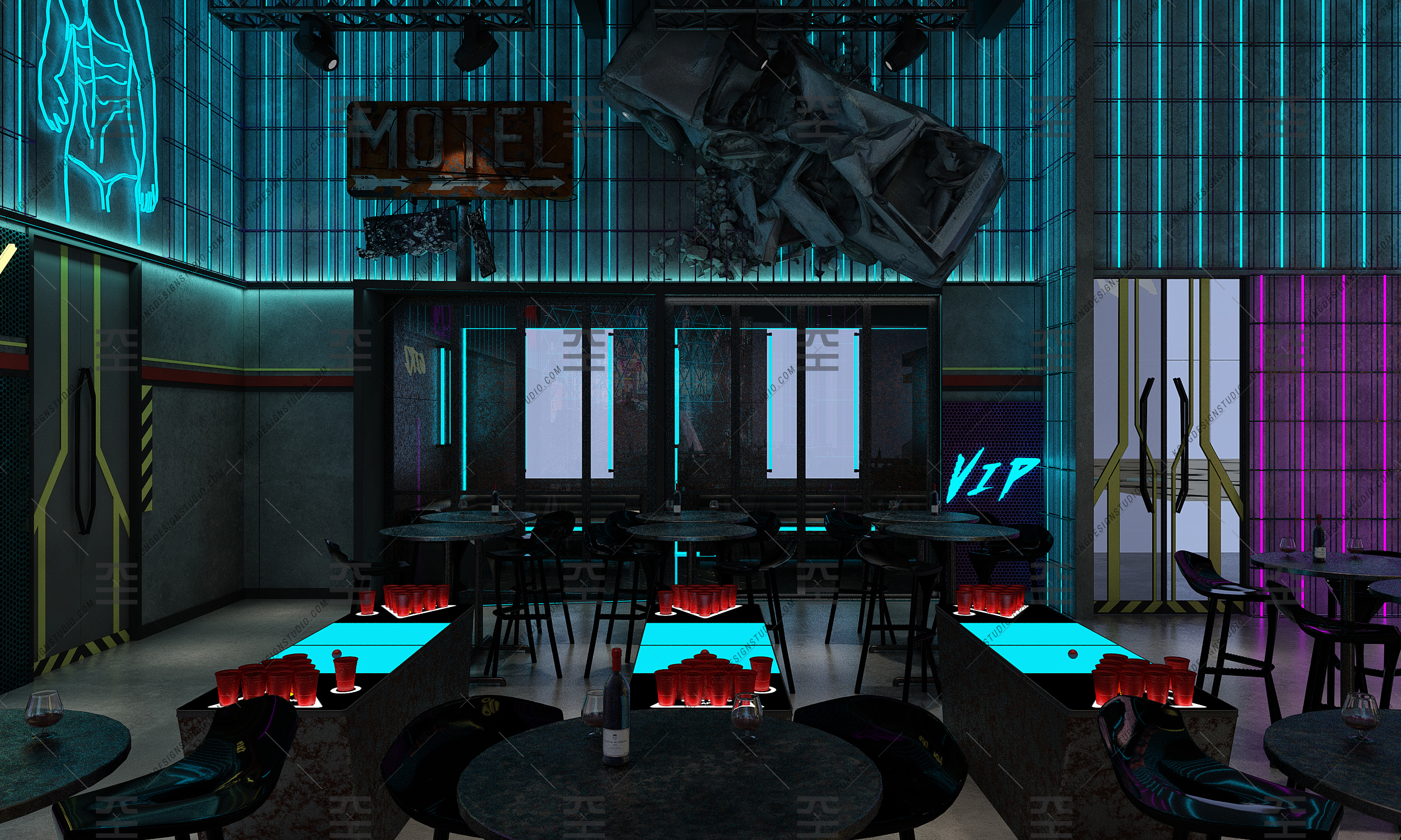 19/ Cyberpunk Bar Concept-4