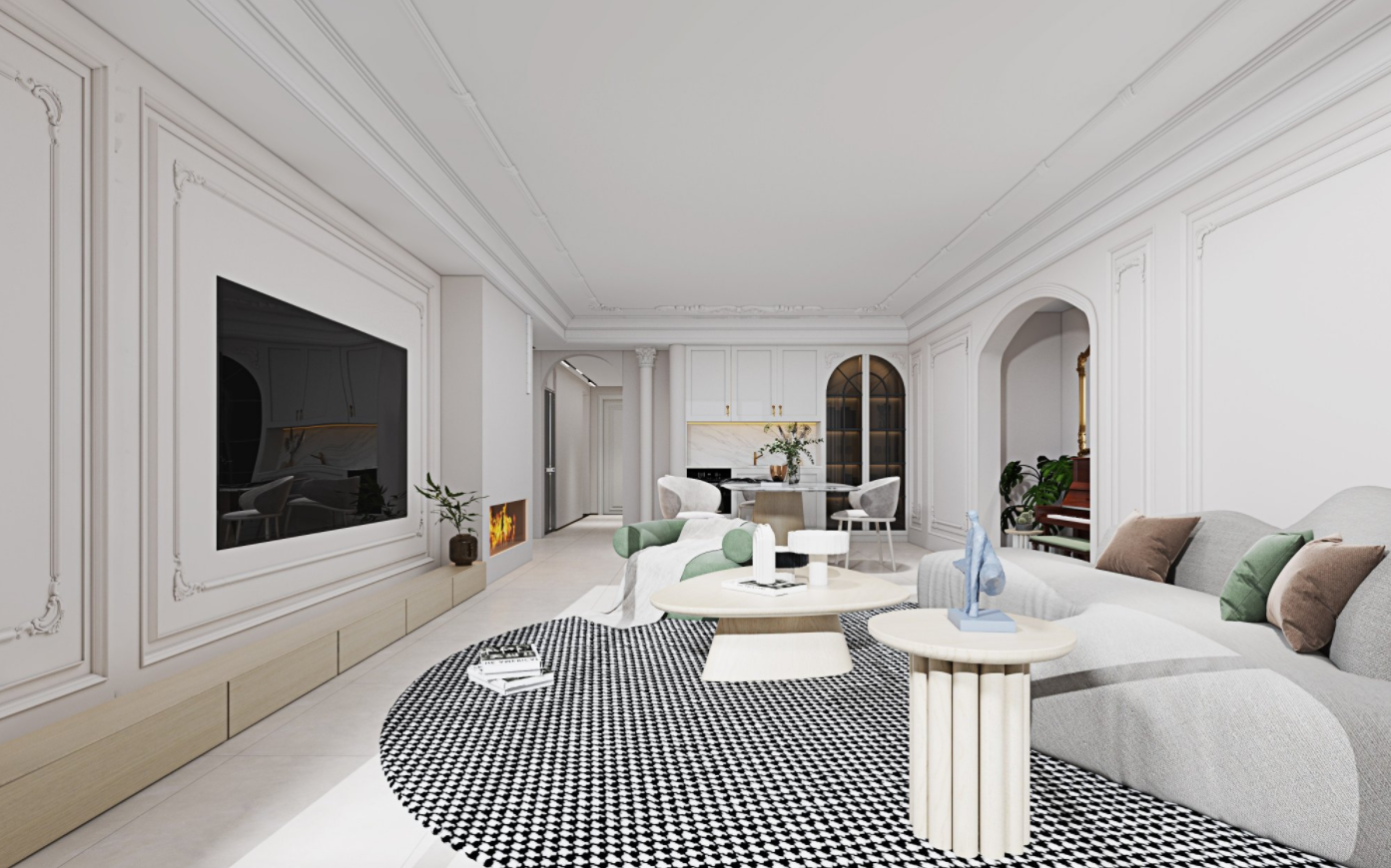 法式浪漫满溢的巴黎公寓设计丨法国巴黎-10