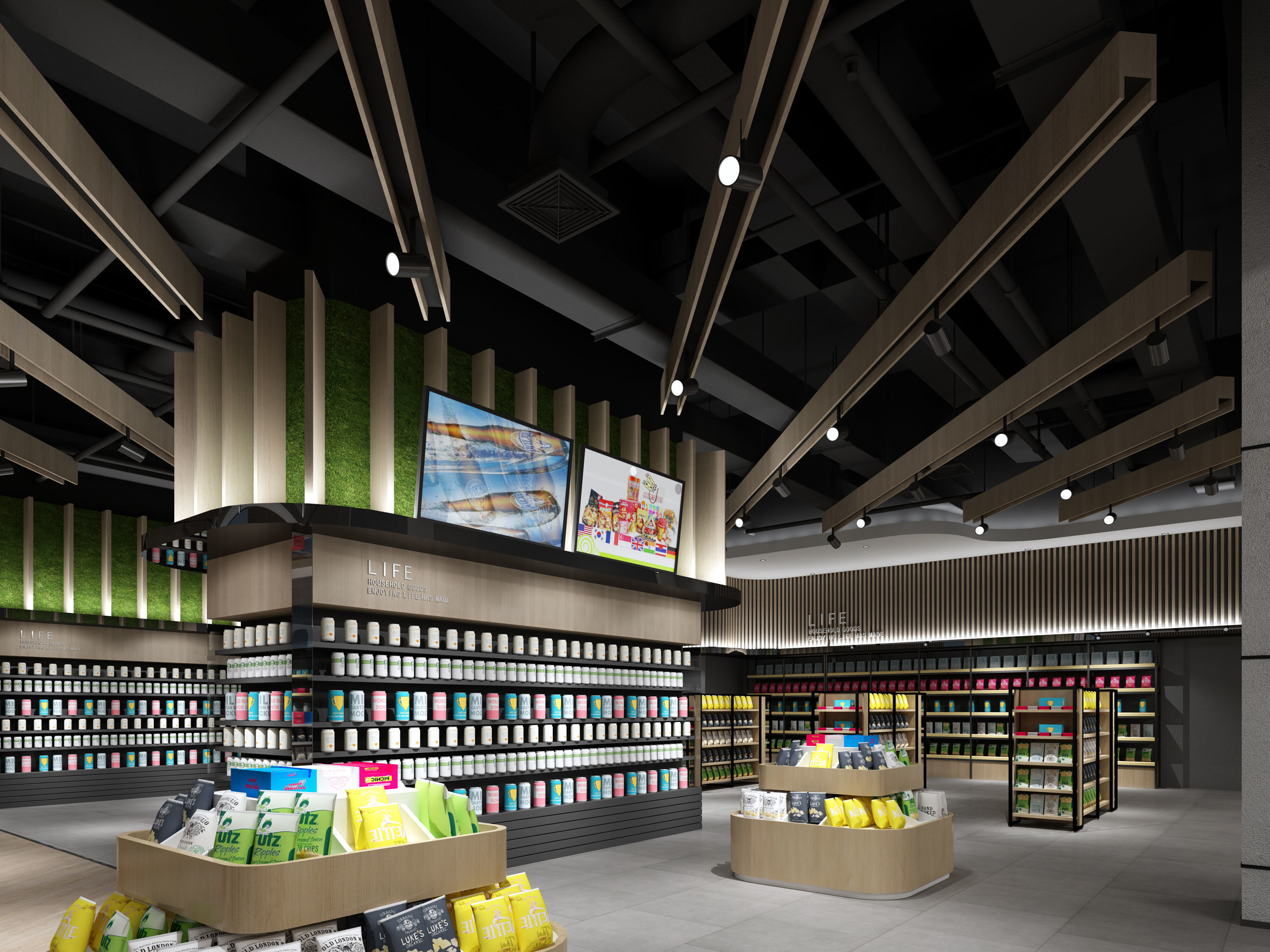 Supermarket interior design of in shanghai 3D model-2