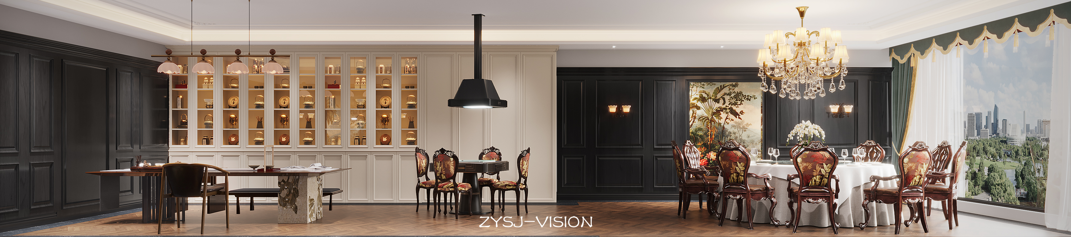 暗黑奢华 · 美式餐饮包间的戏剧性碰撞-2